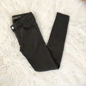 AEO Sateen Jegging Pants in Deep Olive